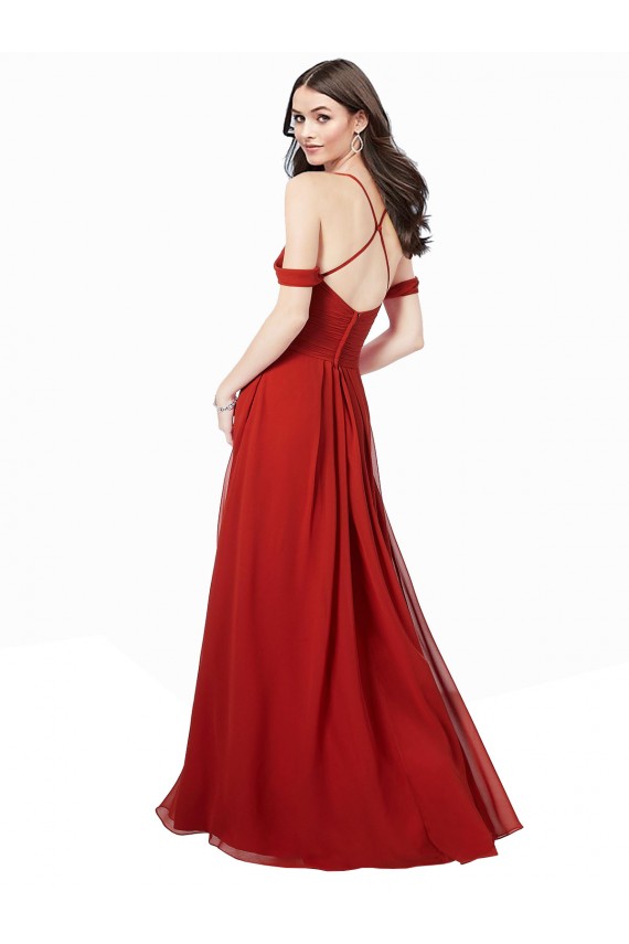 Soft Chiffon A-Line Sleeveless Dark Red Bridesmaid Dress Sheffield
