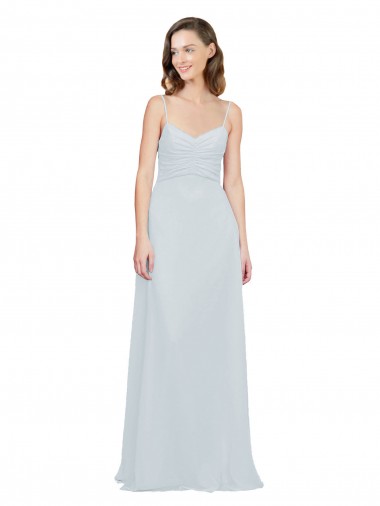 Soft Chiffon A-Line Long Sleeveless Frost Bridesmaid Dress Sheffield