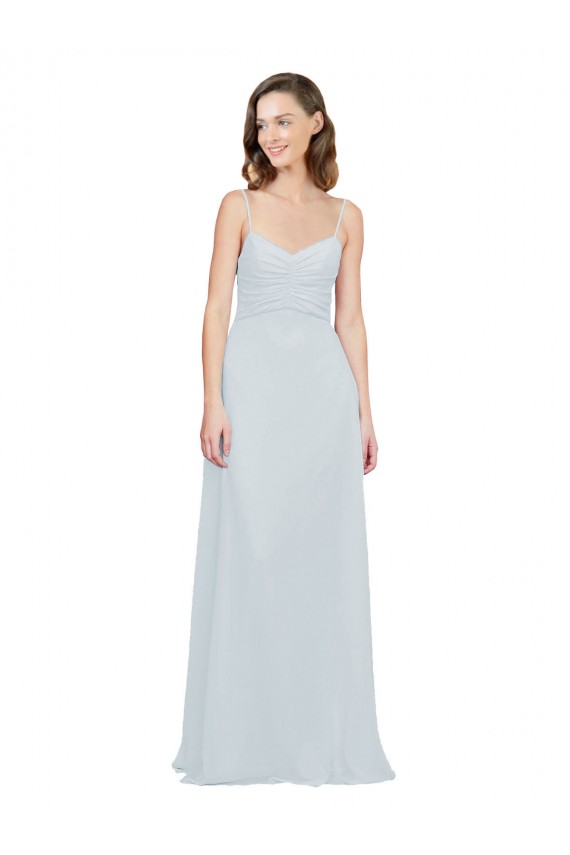 Soft Chiffon A-Line Long Sleeveless Frost Bridesmaid Dress Sheffield
