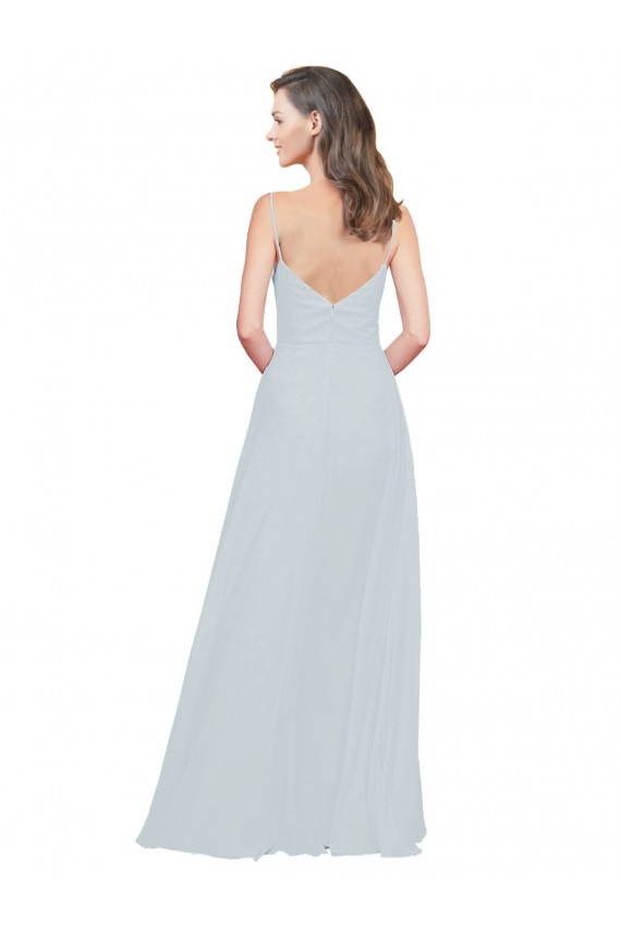 Soft Chiffon A-Line Long Sleeveless Frost Bridesmaid Dress Sheffield