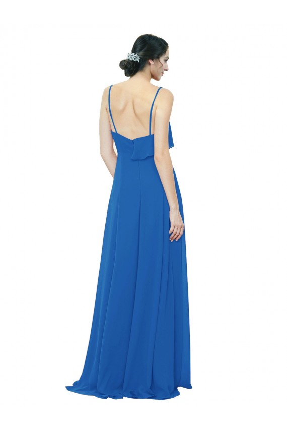Soft Chiffon A-Line Long Sleeveless Front Slit Bridesmaid Dress Sheffield