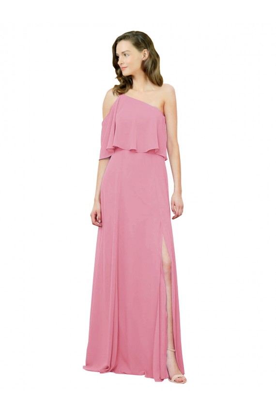 Soft Chiffon A-Line Long Sleeveless Bridal Party Dress Sheffield