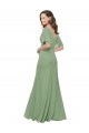 Soft Chiffon A-Line Long Short Flutter Sleeves Bridesmaid Dress Sheffield