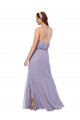 Chiffon A-Line Long Sleeveless Criss Cross Open Back Front Side Slit Bridesmaid Dresses Sheffield