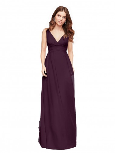 Chiffon A-Line Long Sleeveless Grape Bridesmaid Dress / Evening Gowns Sheffield
