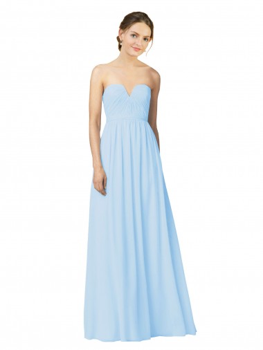 Soft Chiffon A-Line Long Sleeveless Light Sky Blue Formal Dress / Bridesmaid Dress Sheffield