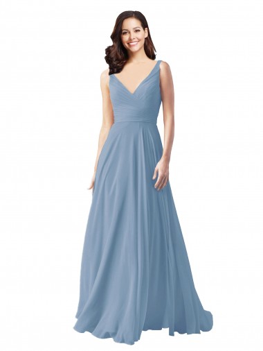 Chiffon A-Line Long Sleeveless Wedding Party Dress Sheffield
