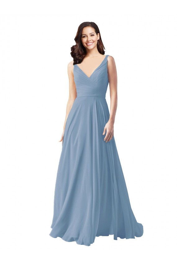 Chiffon A-Line Long Sleeveless Wedding Party Dress Sheffield