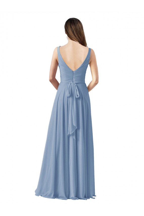 Chiffon A-Line Long Sleeveless Wedding Party Dress Sheffield