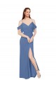 Soft Chiffon A-Line Long Sleeveless Windsor Blue Bridesmaid Dress Sheffield