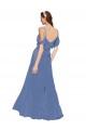 Soft Chiffon A-Line Long Sleeveless Windsor Blue Bridesmaid Dress Sheffield