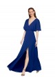 Chiffon A-Line Long Flutter Sleeves Open Back Bridesmaid Dress / Evening Gowns Sheffield