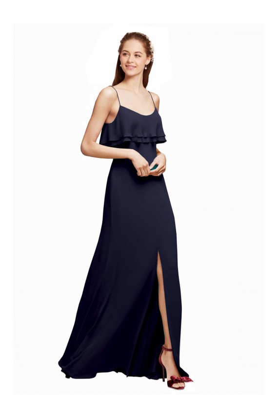 Chiffon A-Line Long Floor Length Sleeveless Spaghetti Straps V-Back Bridesmaid Dresses Sheffield