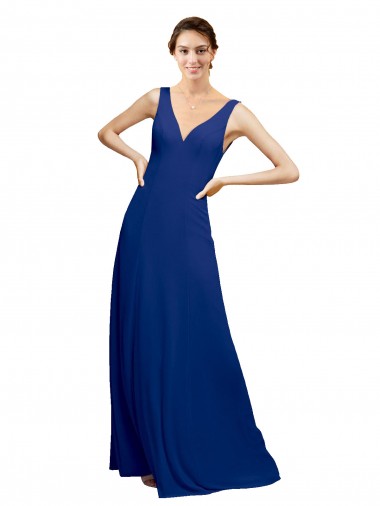 Chiffon A-Line Long Floor Length Sleeveless Low Back Bridesmaid Dress Sheffield