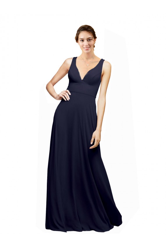 Chiffon A-Line Long Sleeveless Open Back Wedding Guest Dress Sheffield