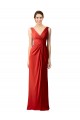 Soft Chiffon Sheath Long Sleeveless V-Back Bridesmaid Dress Sheffield