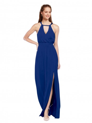 Soft Chiffon A-Line Long Sleeveless High Neck Bridesmaid Dresses Sheffield