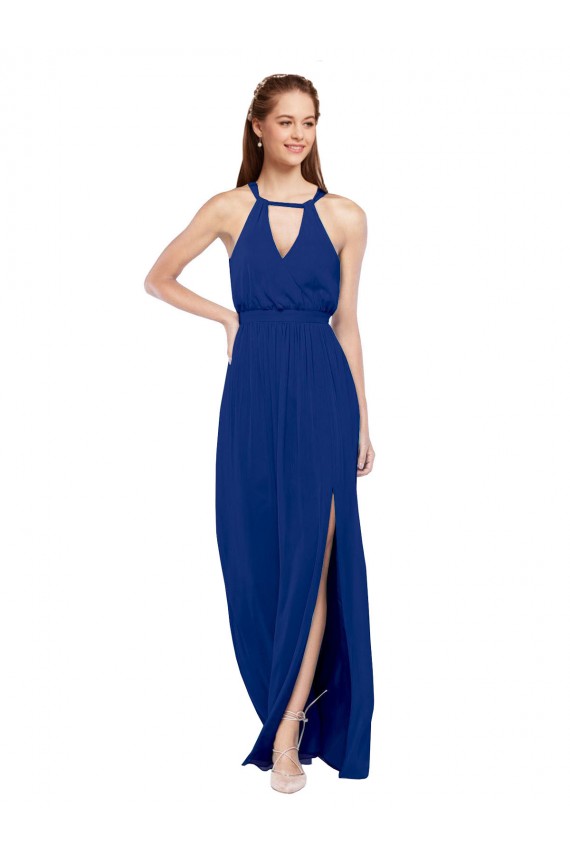 Soft Chiffon A-Line Long Sleeveless High Neck Bridesmaid Dresses Sheffield