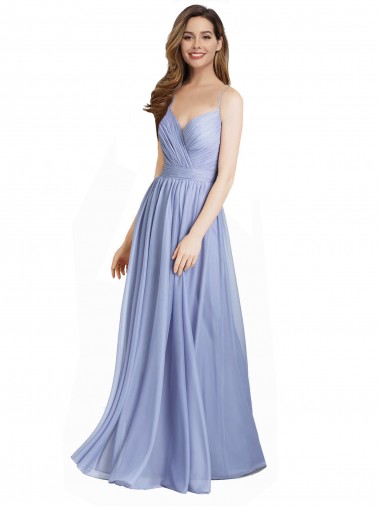Chiffon & Lace A-Line Long Sleeveless Open Back Bridesmaid Dress / Evening Dress Sheffield