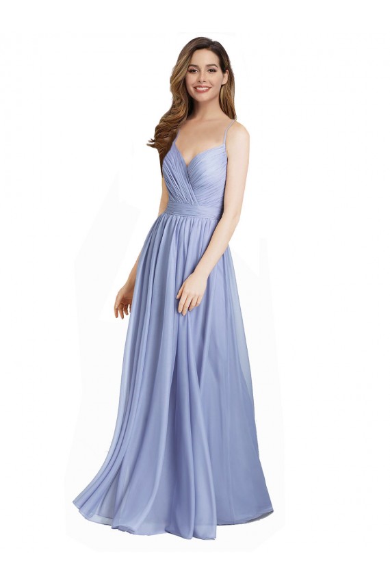Chiffon & Lace A-Line Long Sleeveless Open Back Bridesmaid Dress / Evening Dress Sheffield