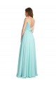Soft Chiffon & Satin A-Line Long Sleeveless V-Back Bridesmaid Dress Sheffield