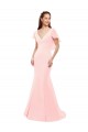 Soft Chiffon Mermaid Long Flutter Sleeves Low Back Bridesmaid Dress Sheffield