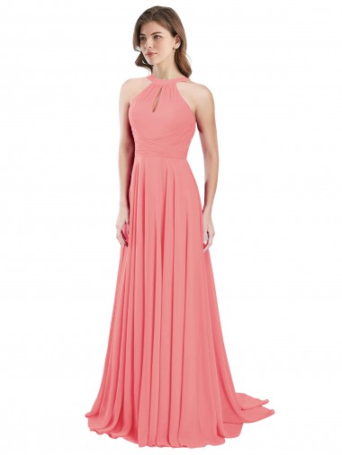 Chiffon A-Line Long Sleeveless Criss Cross Back Bridesmaid Dress / Evening Dress Sheffield
