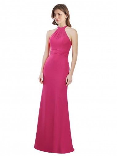 Soft Chiffon Long Sleeveless Criss Cross Open Back Bridesmaid Dress Sheffield