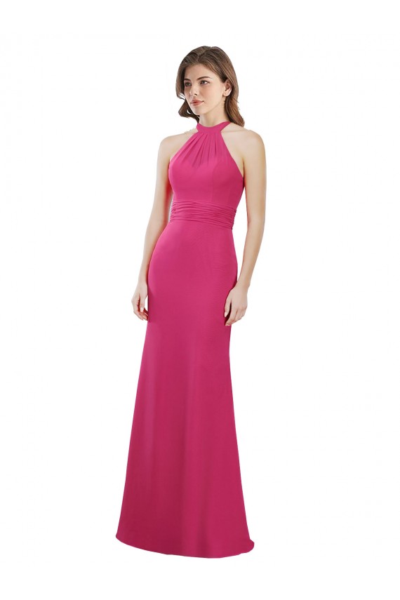Soft Chiffon Long Sleeveless Criss Cross Open Back Bridesmaid Dress Sheffield