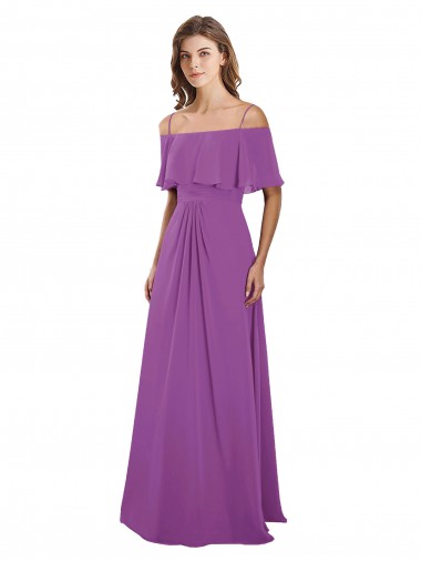 Soft Chiffon A-Line Long Flutter Sleeves Dahlia Bridesmaid Dresses Sheffield