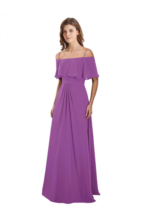 Soft Chiffon A-Line Long Flutter Sleeves Dahlia Bridesmaid Dresses Sheffield