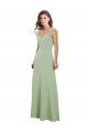 Soft Chiffon A-Line Long Cap Sleeves Low Back Bridesmaid Dress / Formal Dress Sheffield
