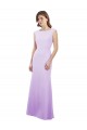 Soft Chiffon Column Long Cap Sleeves Open Back Bridesmaid Dress Sheffield