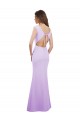 Soft Chiffon Column Long Cap Sleeves Open Back Bridesmaid Dress Sheffield