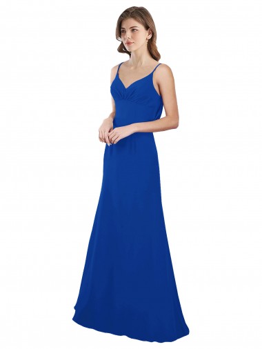 Soft Chiffon A-Line Long Sleeveless Low Back Evening Dress / Bridesmaid Dress Sheffield
