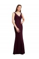 Soft Chiffon Mermaid Long Sleeveless Low Back Burgundy Gold Bridesmaid Dresses Sheffield