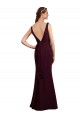 Soft Chiffon Mermaid Long Sleeveless Low Back Burgundy Gold Bridesmaid Dresses Sheffield