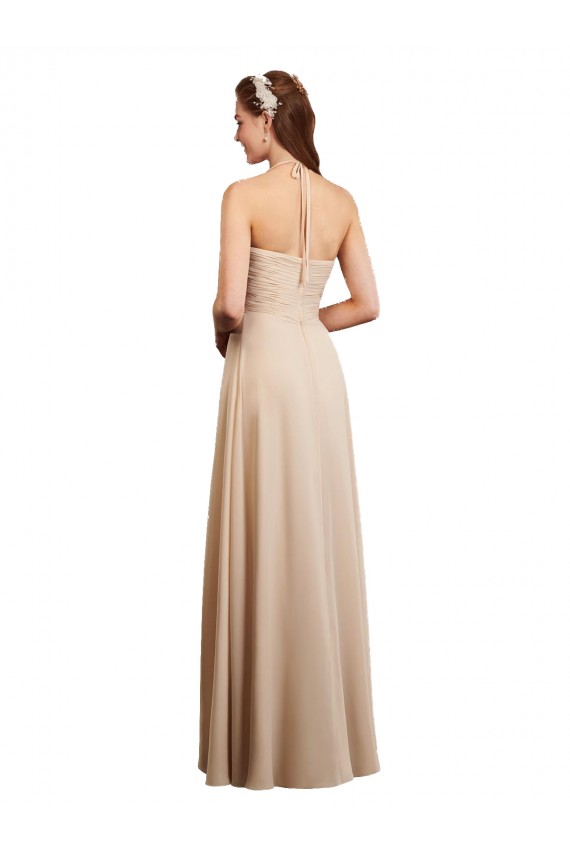 Soft Chiffon Long Sleeveless Low Back Bridesmaid Dress Sheffield