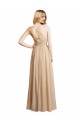 Soft Chiffon A-Line Long Sleeveless Spaghetti Straps Criss Cross Open Back Bridesmaid Dresses Sheffield