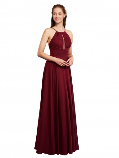 Chiffon A-Line Sleeveless Burgundy Bridesmaid Dress / Evening Dress Sheffield