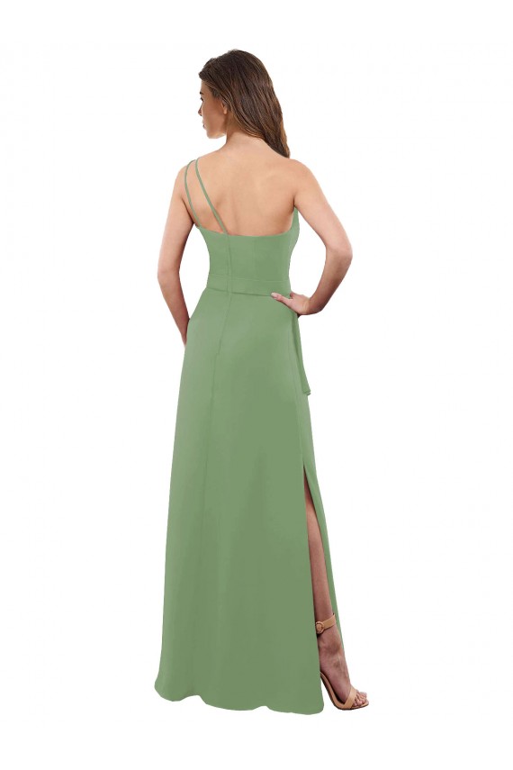 Soft Chiffon Long Sleeveless Side Slit Bridesmaid Dresses Sheffield
