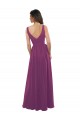 Soft Chiffon A-Line Long Sleeveless Wild Berry V-Back Bridesmaid Dress Sheffield