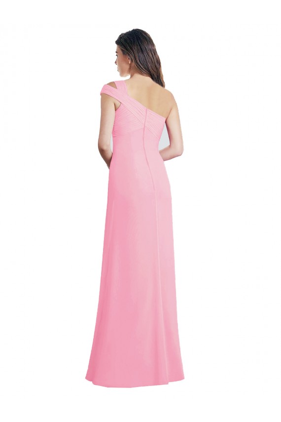 Chiffon A-Line Long Sleeveless One Shoulder Bridesmaid Dresses Sheffield