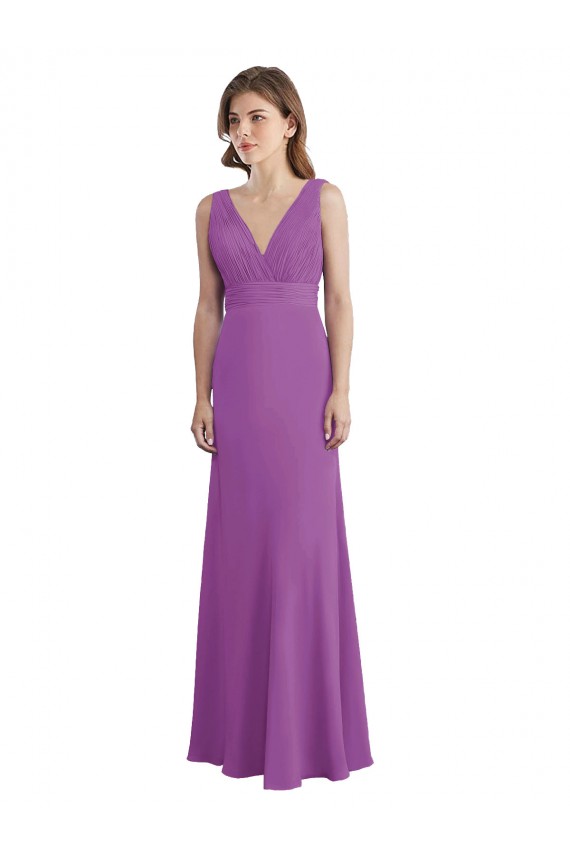 Soft Chiffon A-Line Long Sleeveless Dahlia Low Back Bridesmaid Dress Sheffield