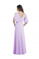 Soft Chiffon A-Line Long Split Sleeves V-Back Bridesmaid Dress Sheffield