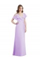 Soft Chiffon A-Line Cold Shoulder Lilac Bridesmaid Dresses Sheffield