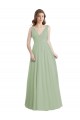 Soft Chiffon A-Line Long Sleeveless V-Back Formal Dress / Bridesmaid Dress Sheffield