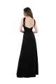 Soft Chiffon A-Line Long Sleeveless Black Open Back Bridesmaid Dress Sheffield