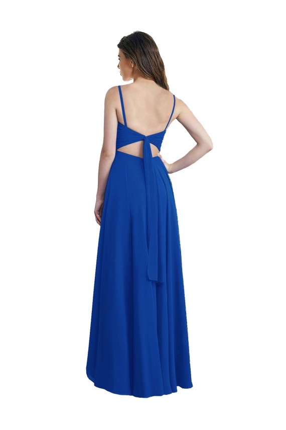Soft Chiffon A-Line Long Sleeveless Open Back High Low Bridesmaid Dress Sheffield