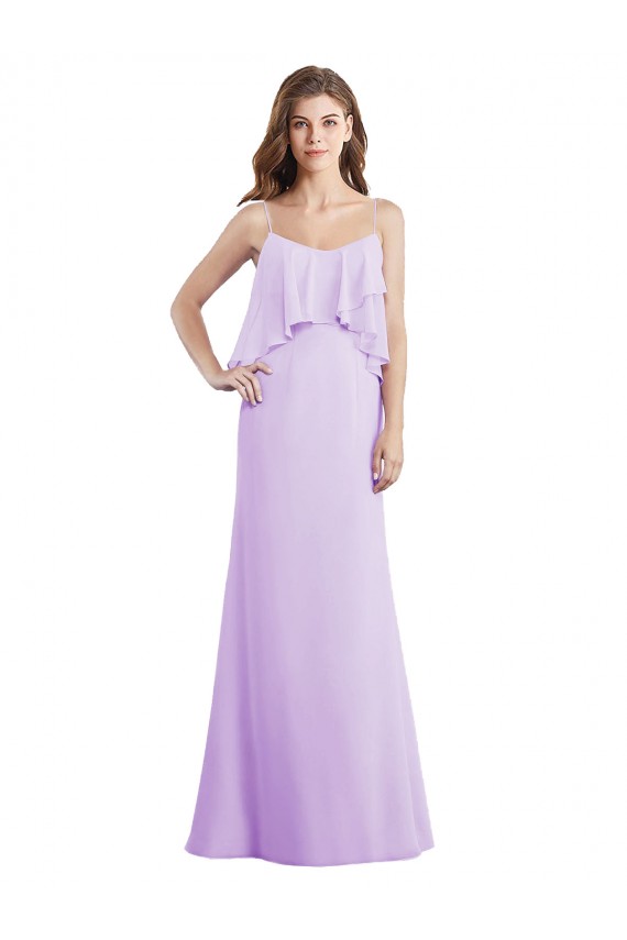 Chiffon Long Sleeveless Low Back Bridesmaid Dress / Evening Dress Sheffield